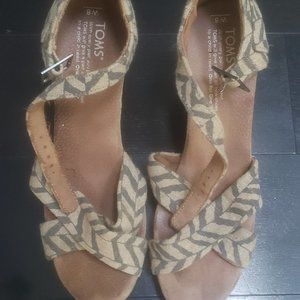 TOMS Canvas Wedge Sandals